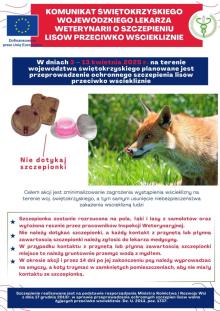 Komunikat – szczepienie lisów w woj. świętokrzyskim